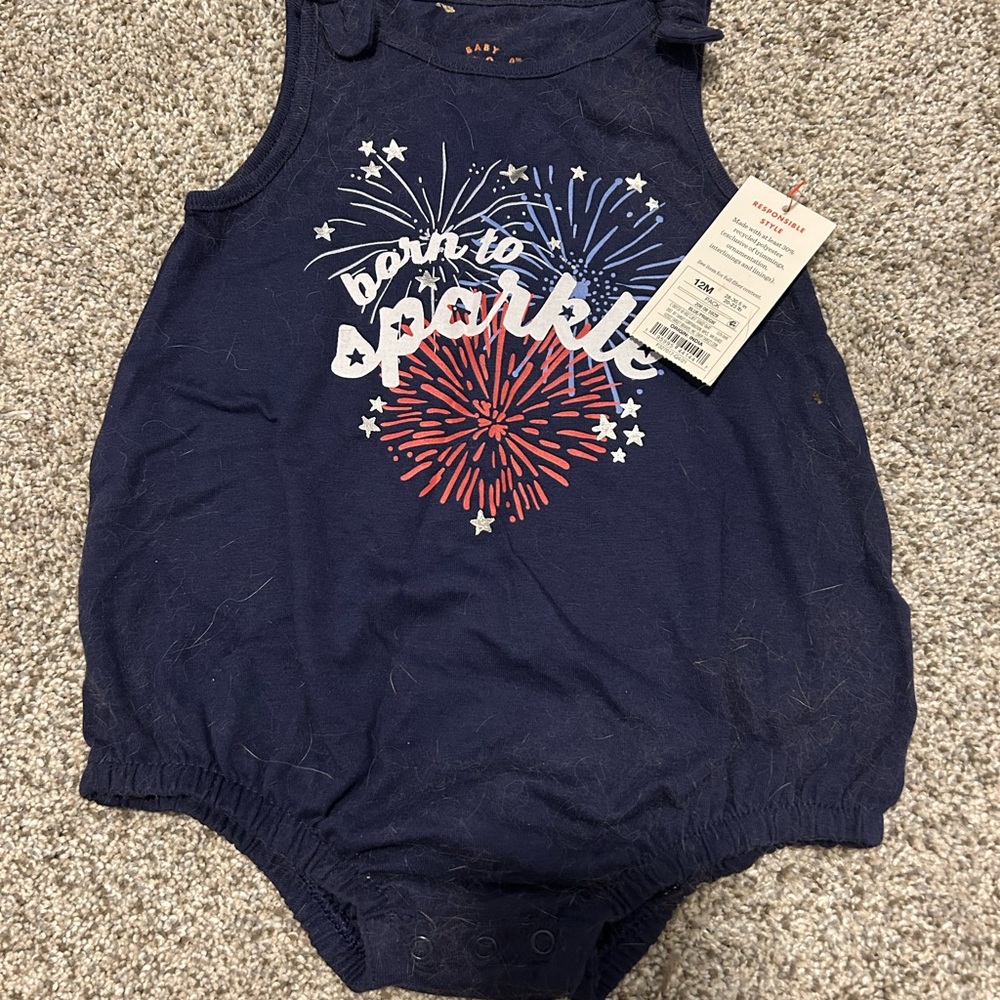 Carter's Navy Blue 'Born to Sparkle' Bodysuit